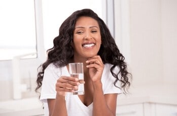 Healthy teeth with water